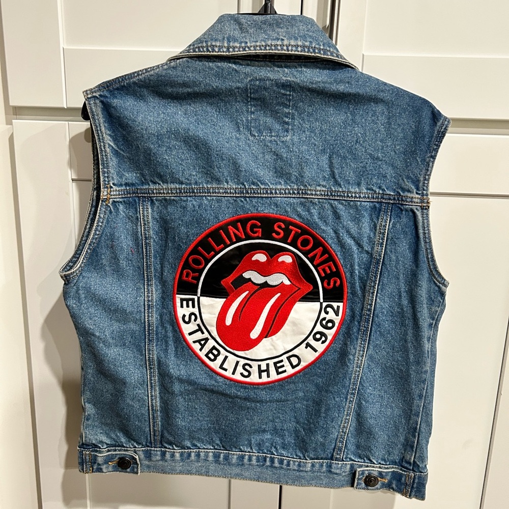 Rolling Stones denim sleeveless jacket